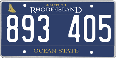 RI license plate 893405