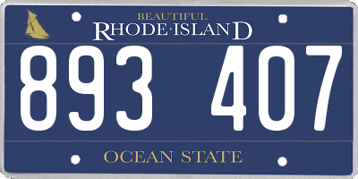 RI license plate 893407