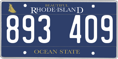 RI license plate 893409