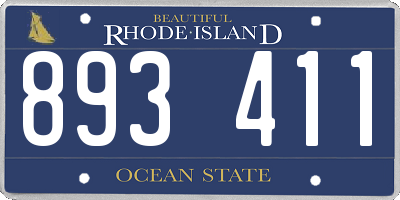 RI license plate 893411