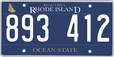 RI license plate 893412