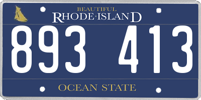 RI license plate 893413