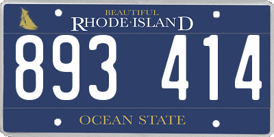 RI license plate 893414