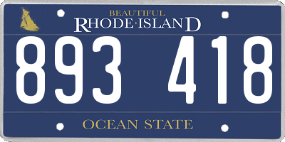 RI license plate 893418