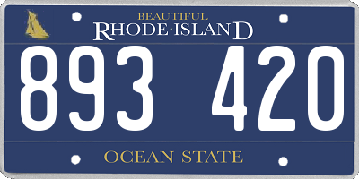 RI license plate 893420