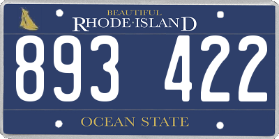 RI license plate 893422