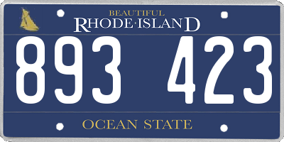 RI license plate 893423