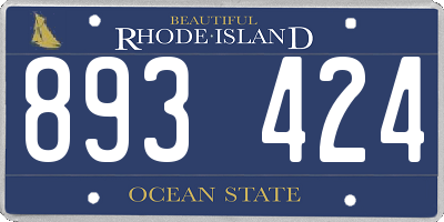 RI license plate 893424