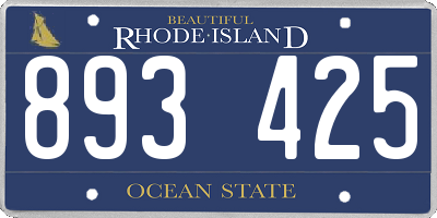 RI license plate 893425