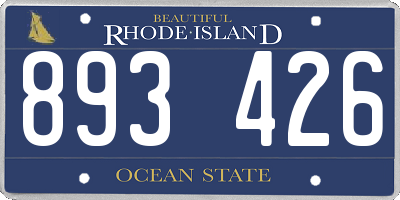 RI license plate 893426