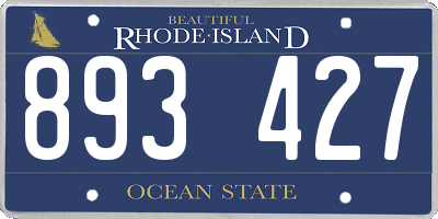 RI license plate 893427