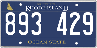 RI license plate 893429