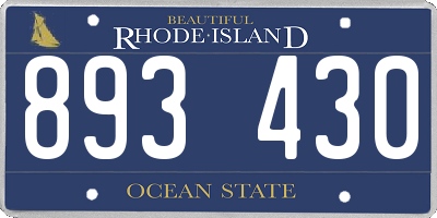 RI license plate 893430