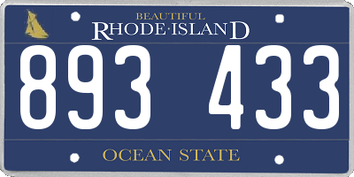 RI license plate 893433