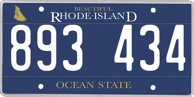 RI license plate 893434