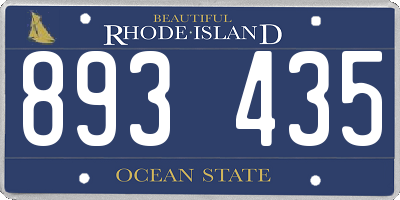 RI license plate 893435