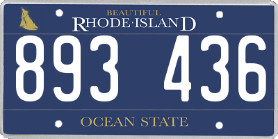 RI license plate 893436