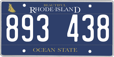 RI license plate 893438