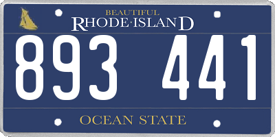 RI license plate 893441