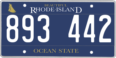 RI license plate 893442