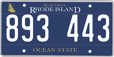 RI license plate 893443