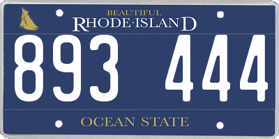 RI license plate 893444