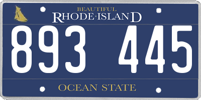 RI license plate 893445