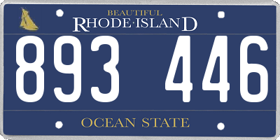 RI license plate 893446
