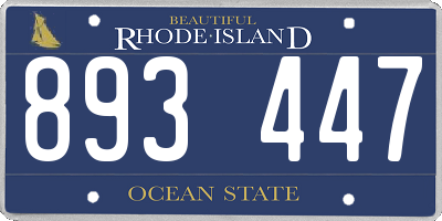 RI license plate 893447