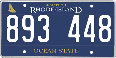 RI license plate 893448