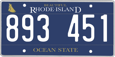 RI license plate 893451