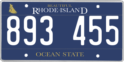 RI license plate 893455