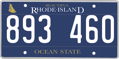 RI license plate 893460