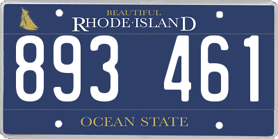 RI license plate 893461