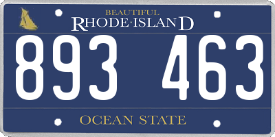RI license plate 893463