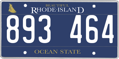 RI license plate 893464