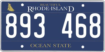 RI license plate 893468