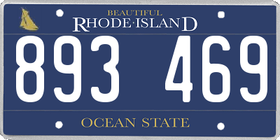 RI license plate 893469