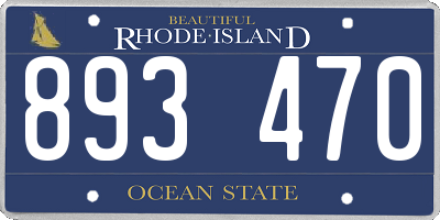 RI license plate 893470