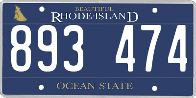 RI license plate 893474