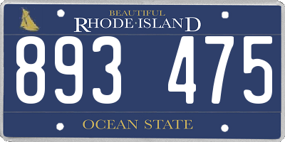 RI license plate 893475