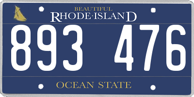 RI license plate 893476