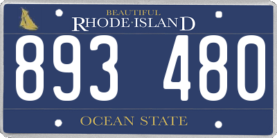 RI license plate 893480