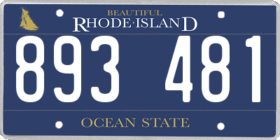 RI license plate 893481