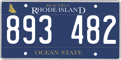 RI license plate 893482