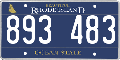 RI license plate 893483