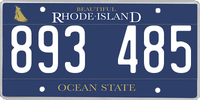 RI license plate 893485