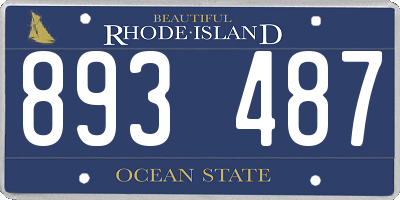 RI license plate 893487