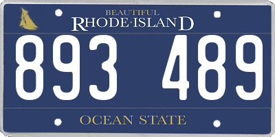 RI license plate 893489