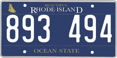 RI license plate 893494